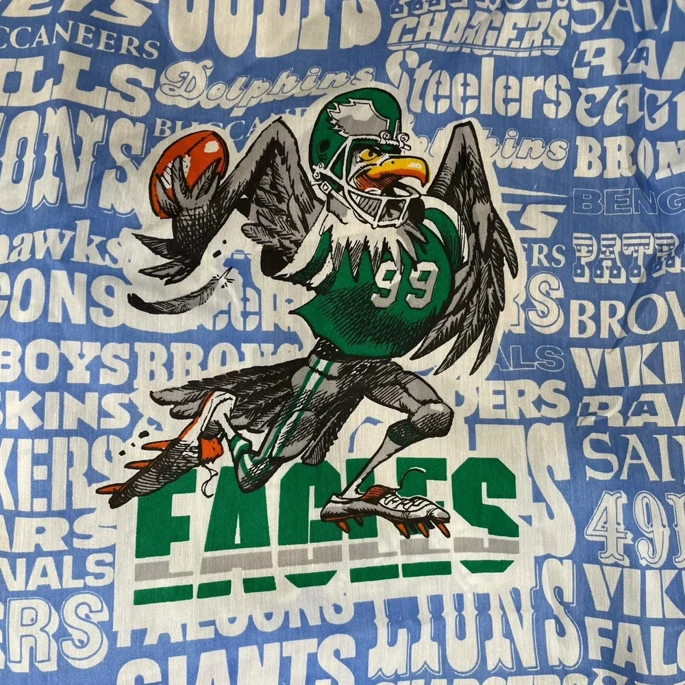 Vintage‎ 1988 NFL Jack Davis Blanket Teams Bears Raiders 49ers Giants Art 39x75